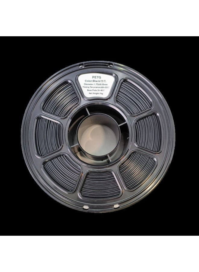 موردلي خيوط طباعة ثلاثية الأبعاد من مادة PETG باللون الأسود، قطر 1.75 مم - بكرة بوزن 1 كجم، تتميز بقوة عالية وتشوه منخفض، متوافقة مع معظم طابعات FDM. - Image 2